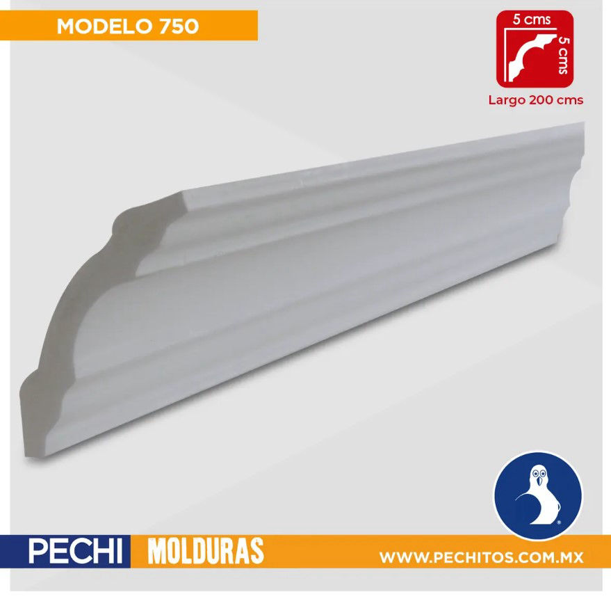 Molduras de Unicel ITALIANAS Lisas y Decoradas 750