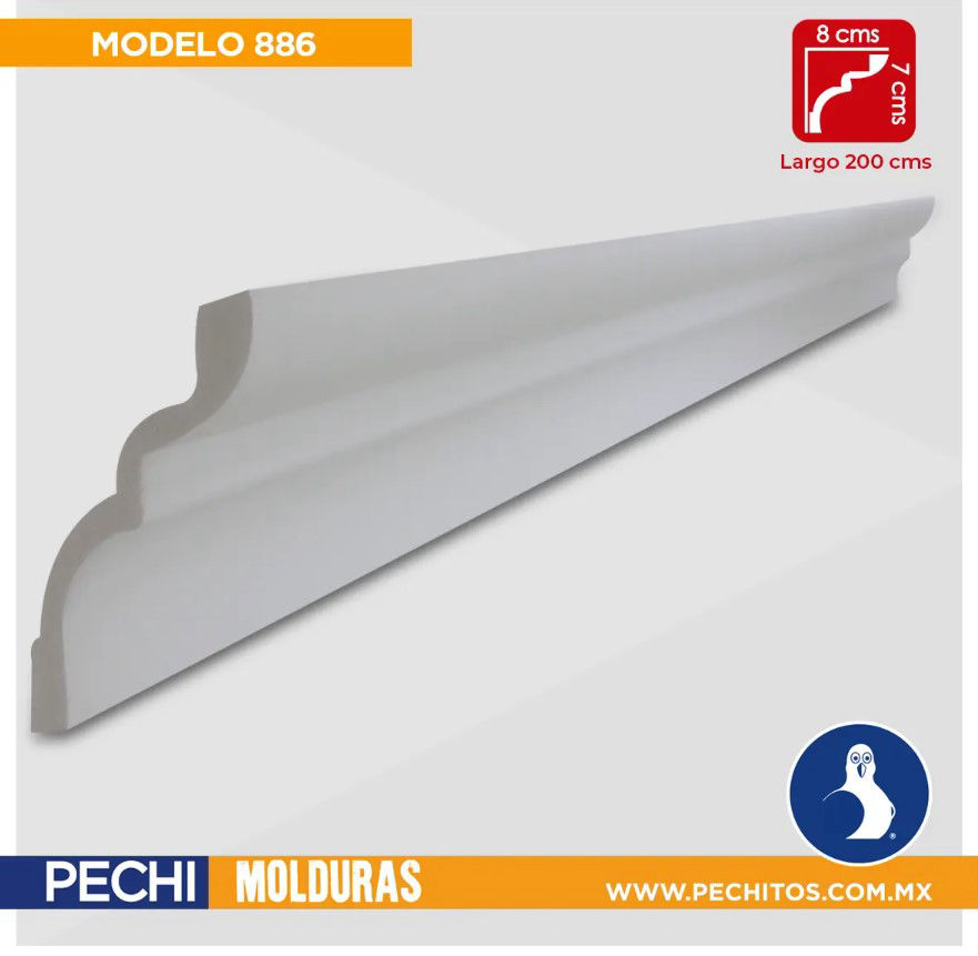 Molduras de Unicel ITALIANAS Lisas y Decoradas 886